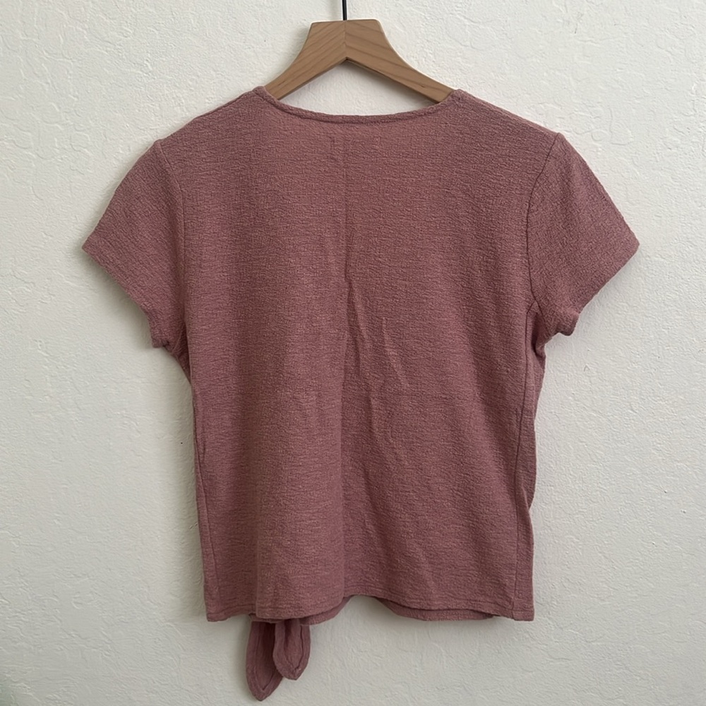 Texture & Thread Wrap-Tie Top - Picture 3 of 4